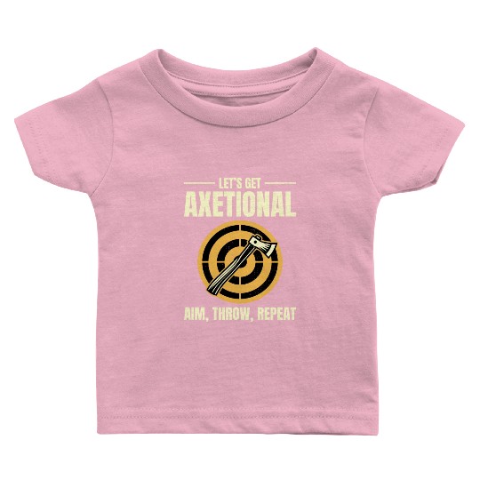 Axetional Axe Throwing Bullseye Aim Throw Repeat Baby T Shirts