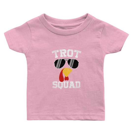 Running Turkey Sunglasses Trot Squad Thanksgiving Baby T Shirts