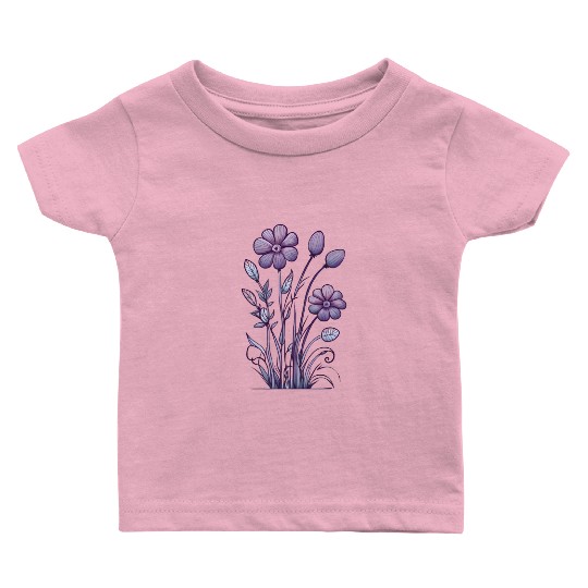 Lavender Majesty: A Tapestry of Orchids and Lilacs Baby T Shirts