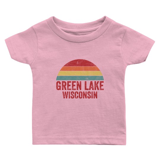Vintage Green Lake Wisconsin Baby T Shirts