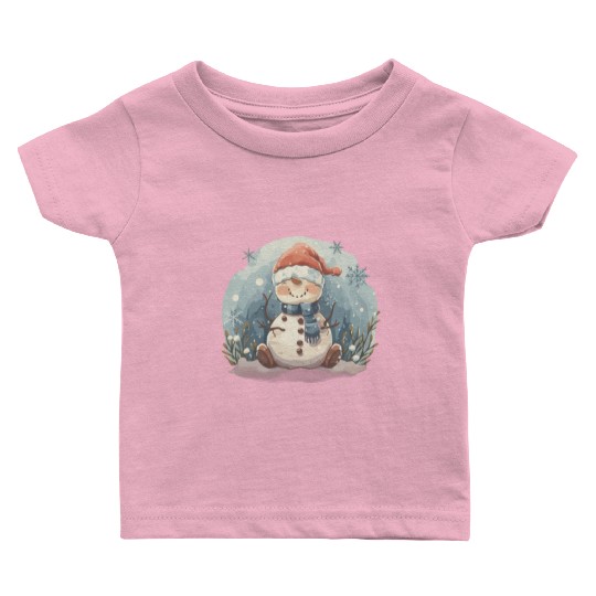 Christmas Golf Snowman Santa Hat Gift design Baby T Shirts