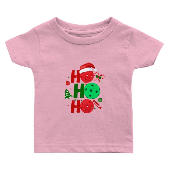 Pickleball Ho Ho Ho Holiday Merry Christmas Baby T Shirts