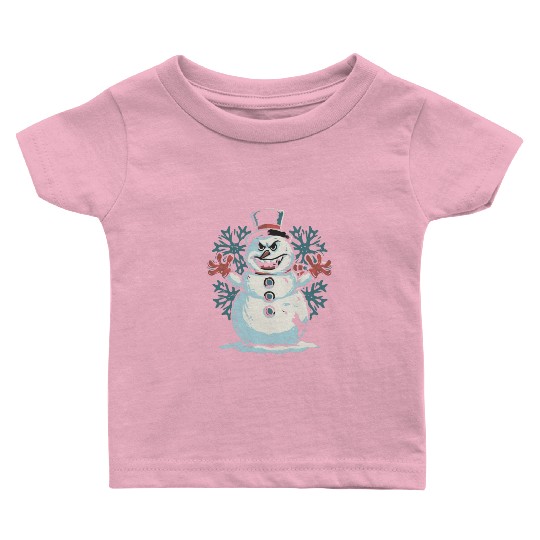 frosty snowman creepy Baby T Shirts