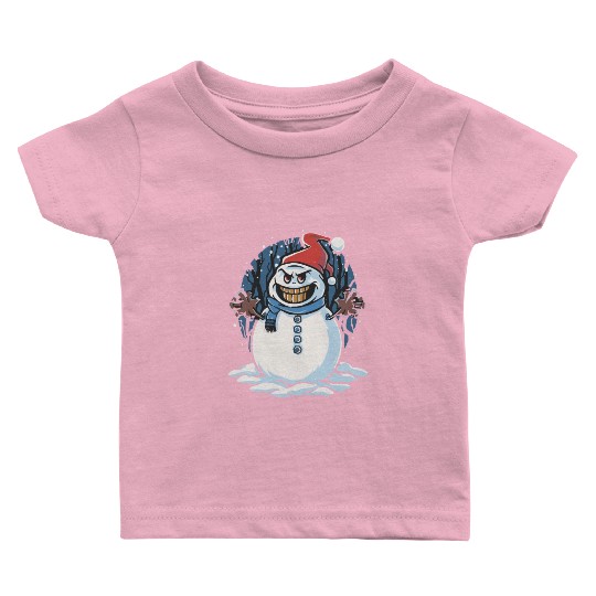 frosty snowman creepy Baby T Shirts