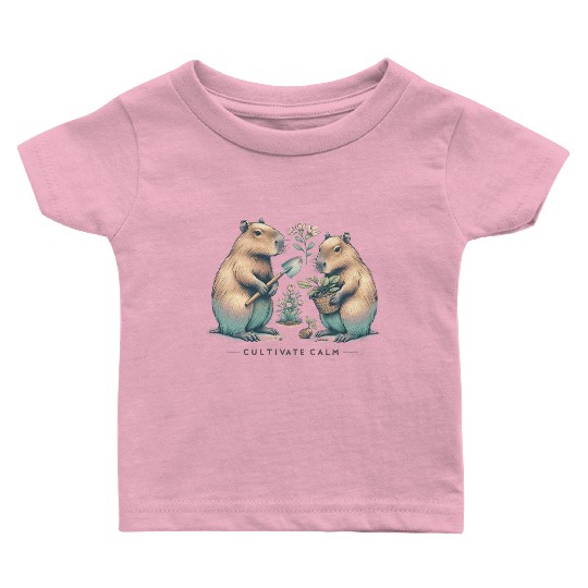 Cultivate Calm Capybara Gardening Baby T Shirts