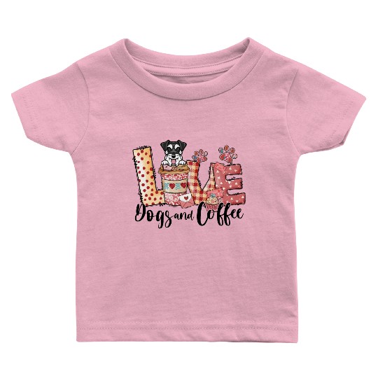Mini Schnauzer Dog Coffee Lover Dog Mom Valentine Baby T Shirts