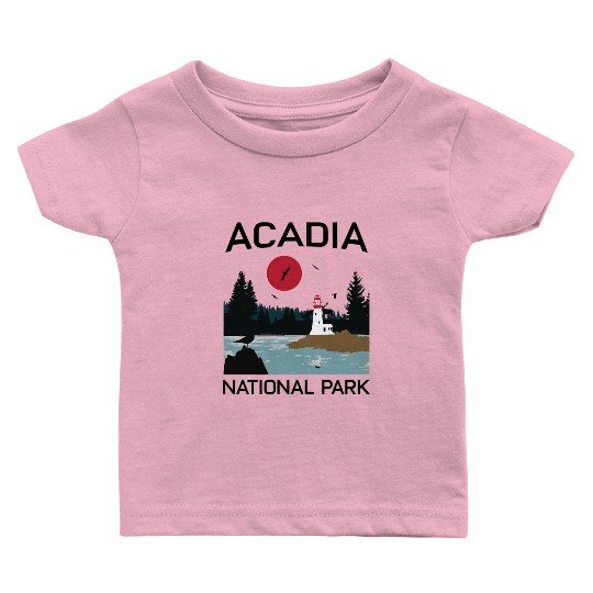 Acadia National Park 80s Maine Mount Island Baby T Shirts
