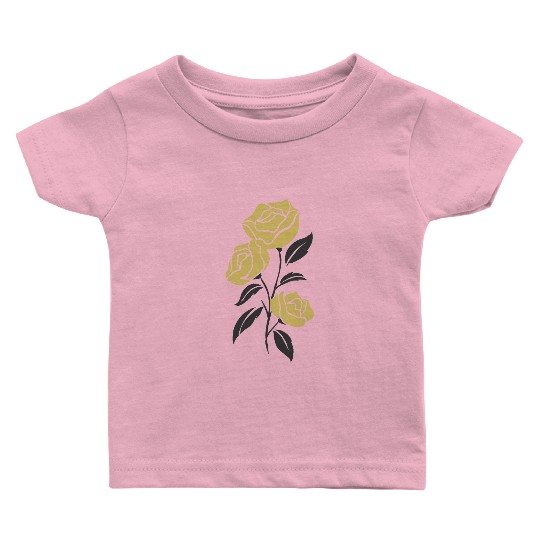 Yellow Roses 2 Color Vector Baby T Shirts