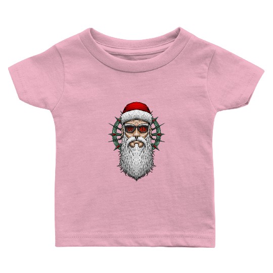 hipster santa claus stay weird Baby T Shirts