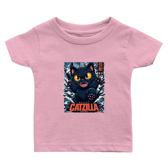 Kaiju Catzilla in Japan Tokyo Baby T Shirts