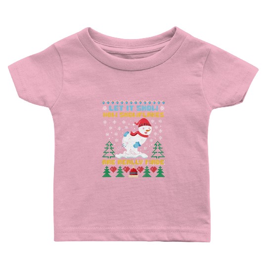 Snowman Let it Snow Christmas Snow Fever Baby T Shirts