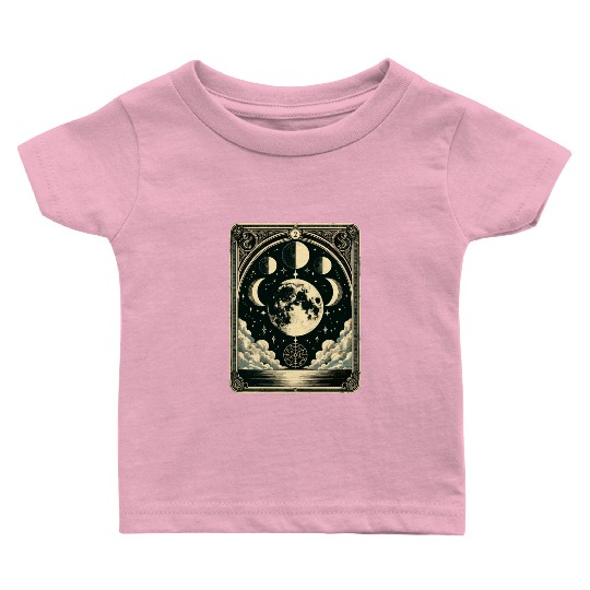 Tarot Card Vintage Moon Phase Astrology Tarot Baby T Shirts