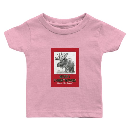 XMAS Card MOOSE Baby T Shirts