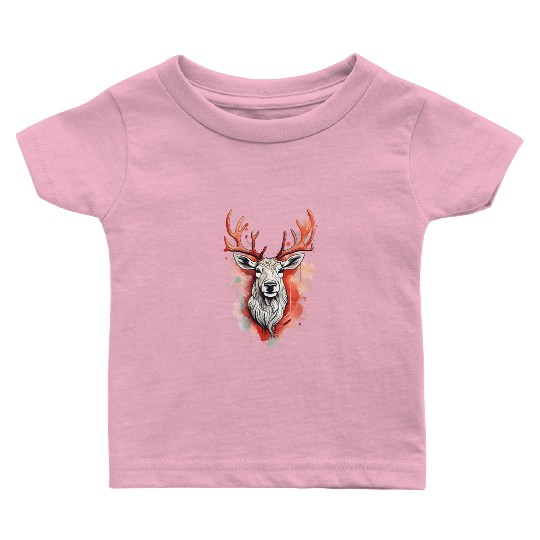 Reindeer Sublime Antler Silhouette Top Baby T Shirts