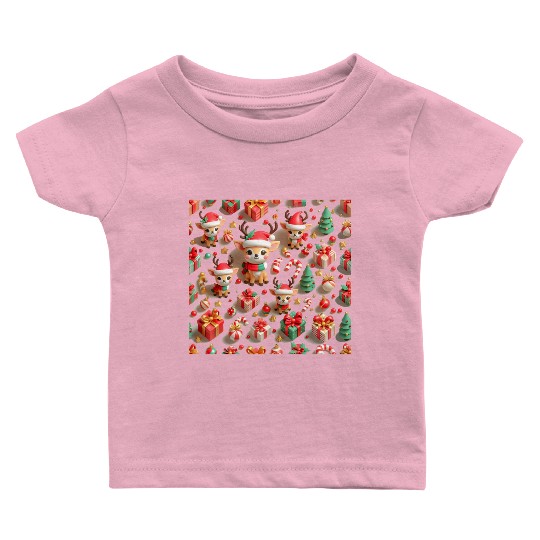 Cute Christmas deer pattern Baby T Shirts