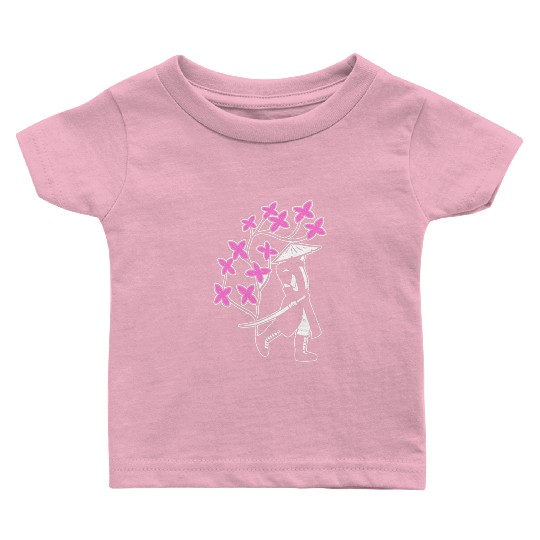 Samurai Sakura Tree Chinese Warrior Gift Baby T Shirts