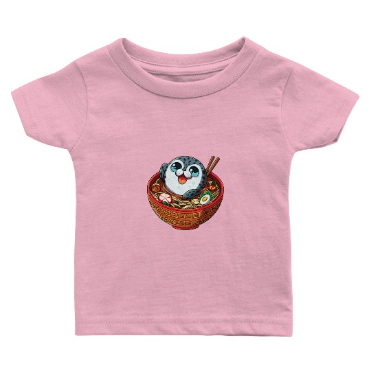 Marine Animal Sea Creature Ocean Ramen Soup Seal Baby T Shirts