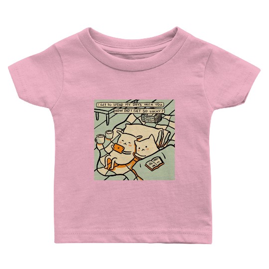 Lucky Cat Couple Lover Funny Kitty Motivation Love Baby T Shirts