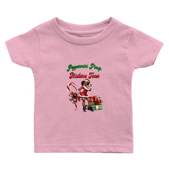 Peppermint Pinup, Mistletoe Tease Baby T Shirts