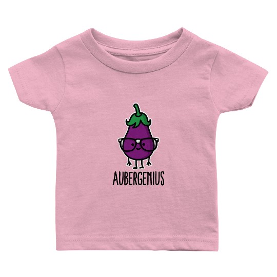Aubergine eggplant genius Aubergenius Baby T Shirts