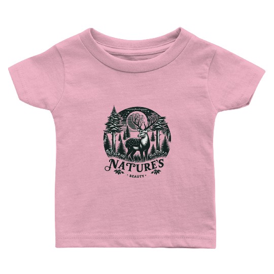 Majestic deer in the forest Baby T Shirts