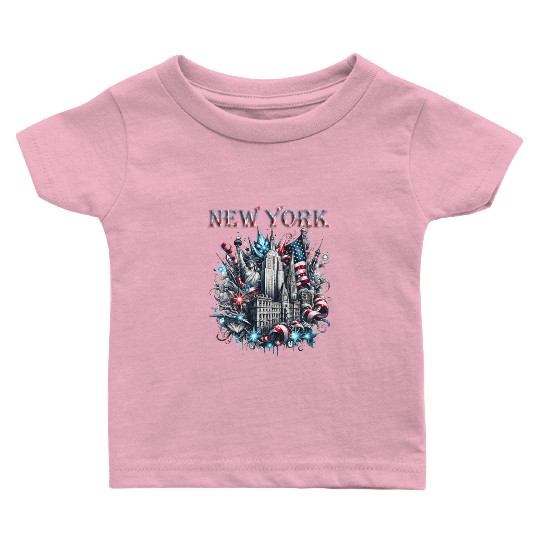 New York Christmas Spirit Baby T Shirts