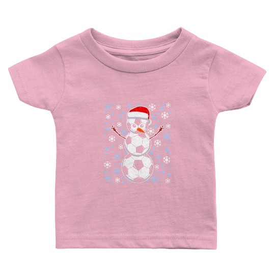 Soccer Fan Snowman Snowflakes Winter Lover Baby T Shirts