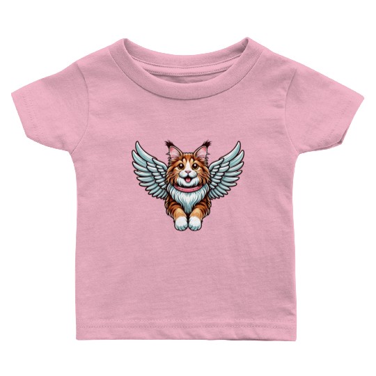 Maine Cat Angel - Majestic Cat with Wings Baby T Shirts
