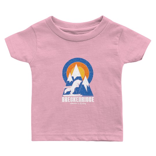 Retro Breckenridge Ski White Fox Baby T Shirts