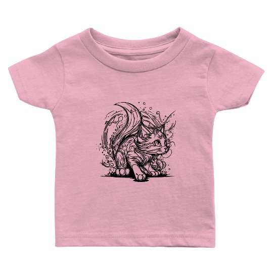 Cute Little Space Cat In Splash Style Baby T Shirts