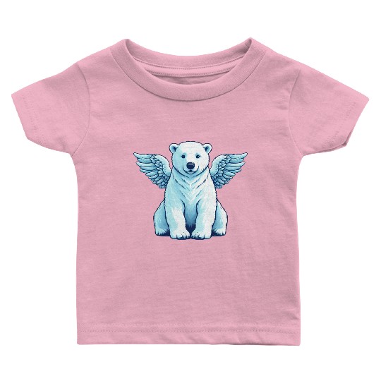 Bear Polar Bear Angel Wings Baby T Shirts