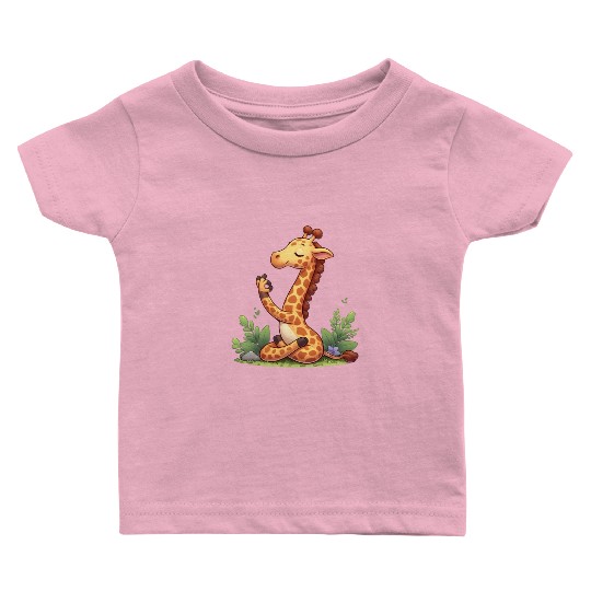 Giraffe yoga practitioner Baby T Shirts
