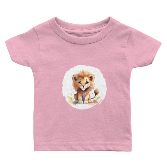 Watercolor Lion Baby T Shirts