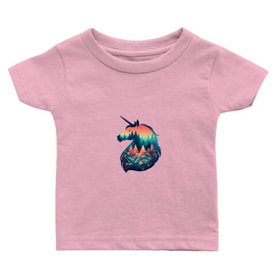 Nature in Unicorn Pattern Baby T Shirts