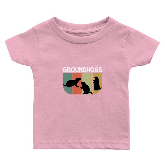 Groundhogs Retro Vintage Happy Groundhog Day Baby T Shirts