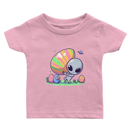 Alien with huge easter egg Baby T Shirts