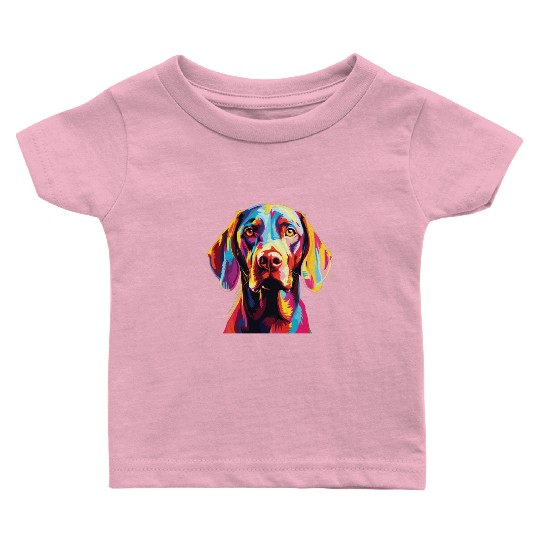 Watercolor Colorful Vizsla Baby T Shirts