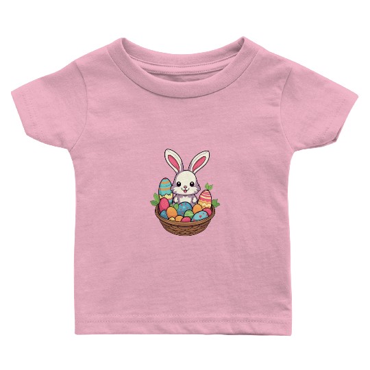 Easter Bunny Rabbit Easter Day Egg Basket Baby T Shirts