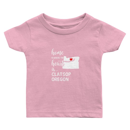 Clatsop County Oregon Is Where My Heart Is Gift Baby T Shirts