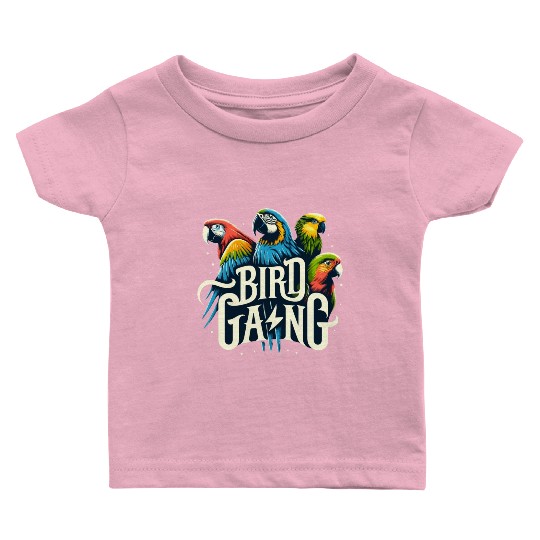 Bird Gang Parrot Funny Birder Flock Owner Macaw Baby T Shirts