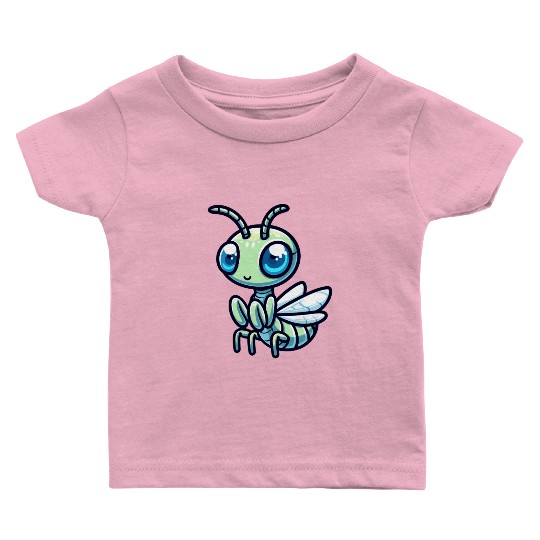 Playful Mantis Cartoon Baby T Shirts