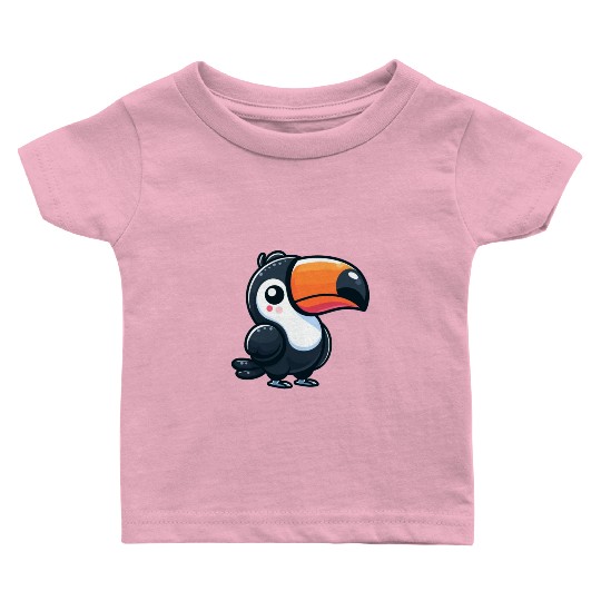 Playful Toucan Cartoon Baby T Shirts