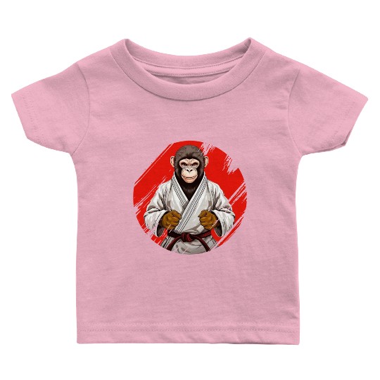 Karate Judo Monkey Chimpanzee Martial arts Baby T Shirts