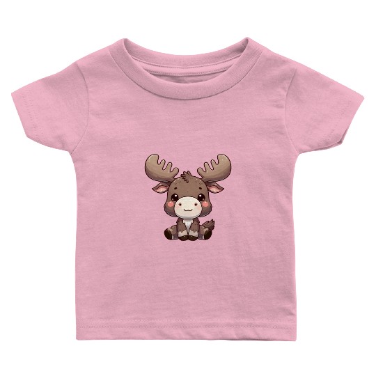 Playful Bison Cartoon Baby T Shirts