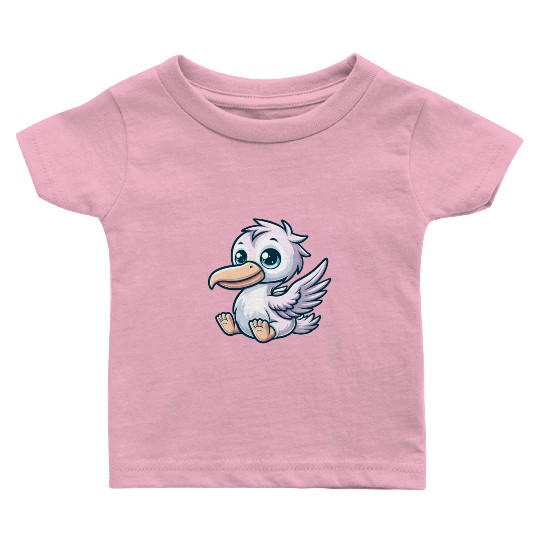 Playful Pelican Cartoon Baby T Shirts