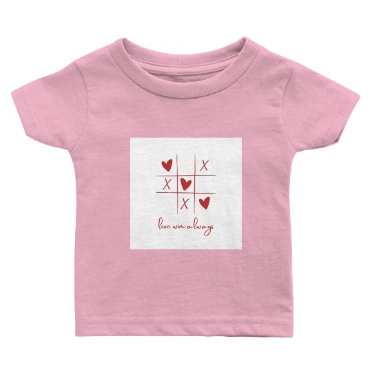 Beige Rouge Amour Saint Valentin Baby T Shirts