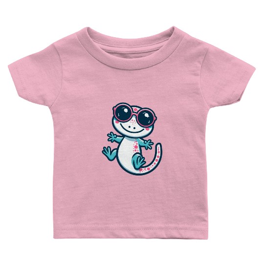 Playful Lizard Cartoon Baby T Shirts