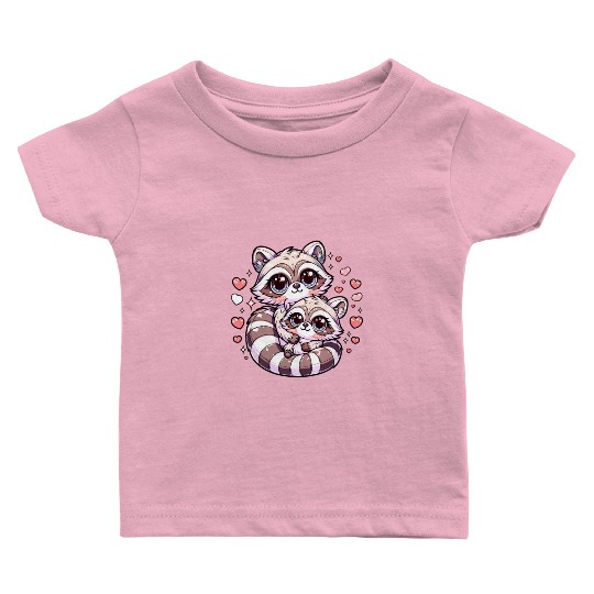 Raccoon Love Embrace Valentine Raccoon Adorable Baby T Shirts