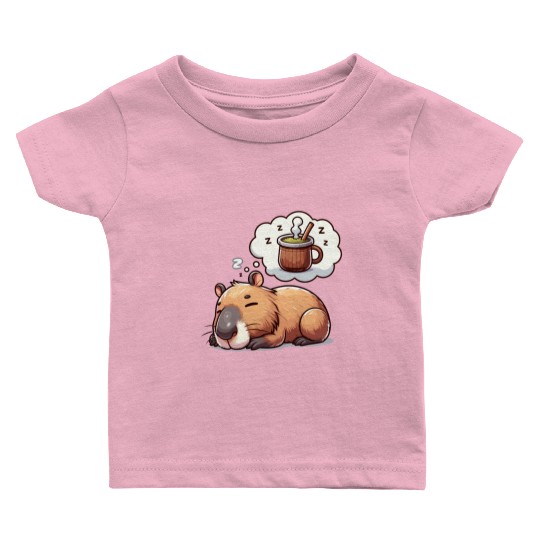Sweet Capybara Dreaming of Yerba Mate Baby T Shirts