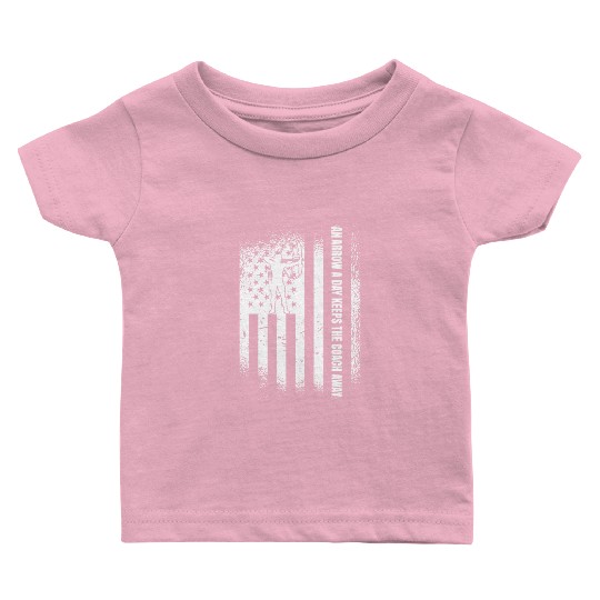 Archery Coach American Flag Baby T Shirts